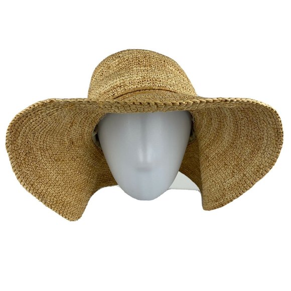 Peter Grimm Straw Hat Women's Floppy Round Vacation Beach Summer BOHO style - Picture 16 of 16